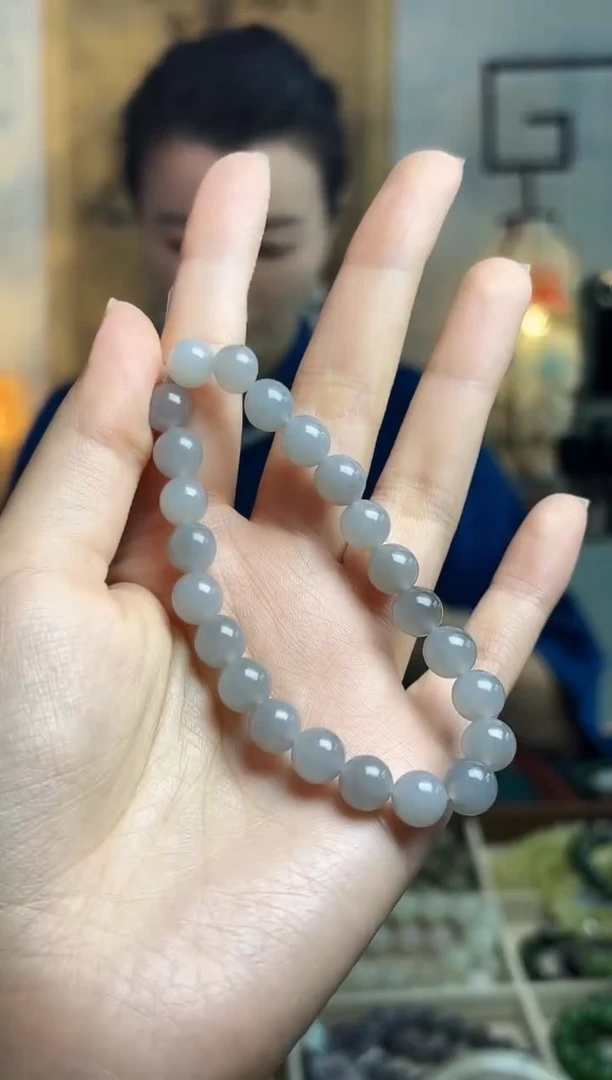 未镶嵌手串和田玉8mm烟紫