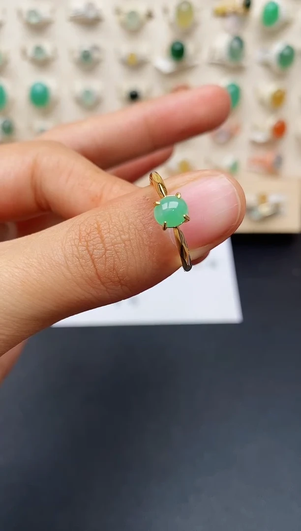 【闪购商品】翡翠戒指银S925镶嵌缅甸翡翠