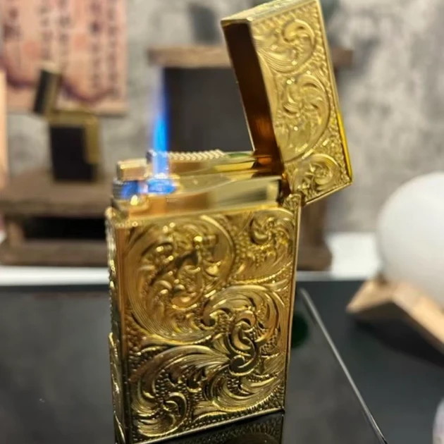 克雷斯双火唐草充气朗声打火机侧滑男士礼物创意大唐草一体机LS12