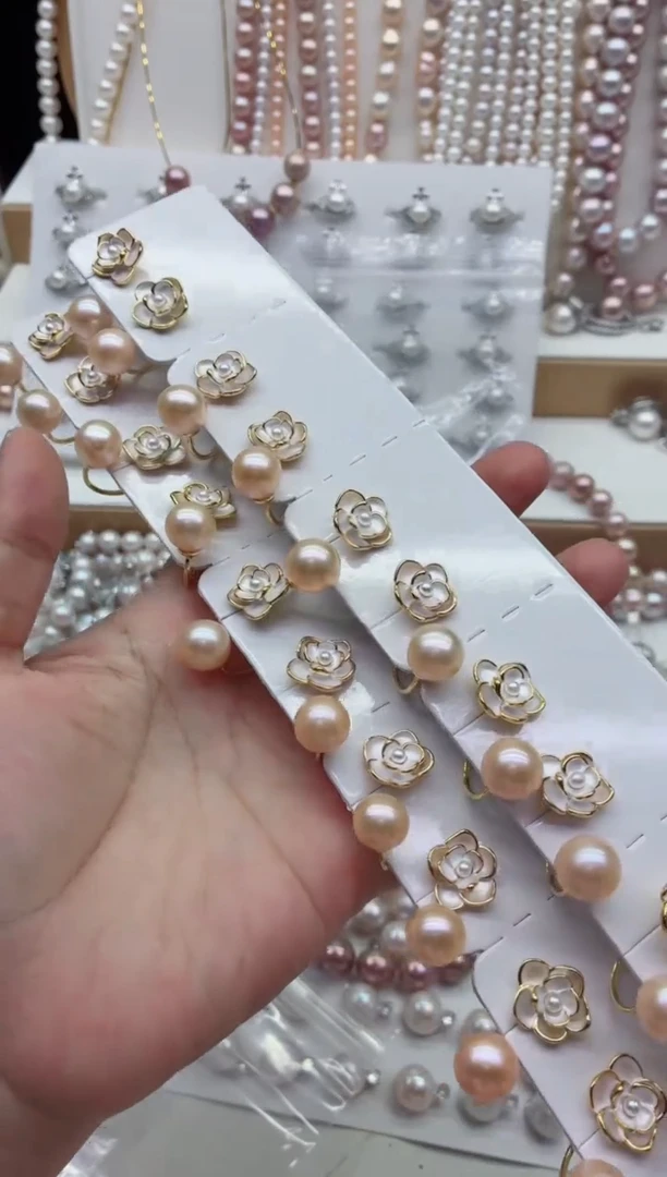 合金淡水珍珠耳饰多样性发其一，非无暇