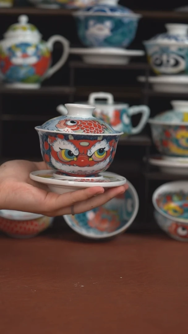 老师作品池鱼三才盖碗 （宠粉福利 ）