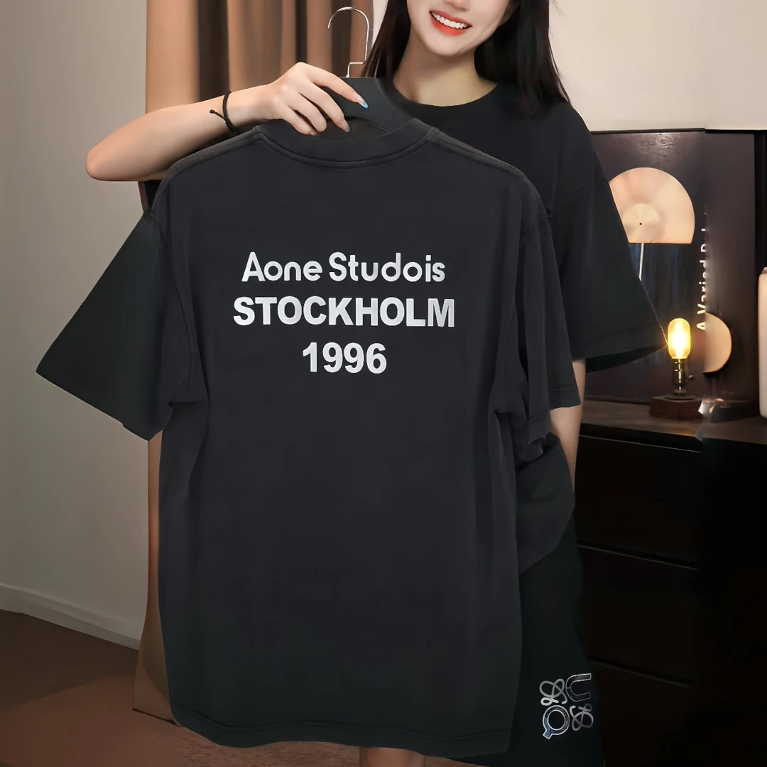 【SSTEE-1996】兽兽学姐洗水做旧纯棉手绘280克重磅水洗黑T恤