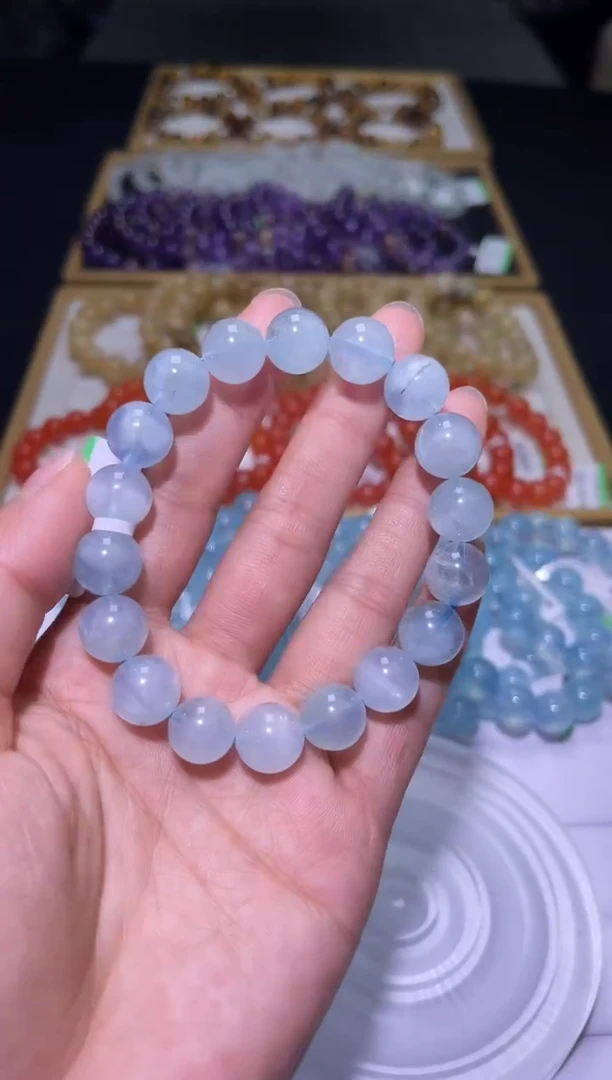 1海蓝宝石（处理）J038-11mm海蓝宝单圈-多样性发其一