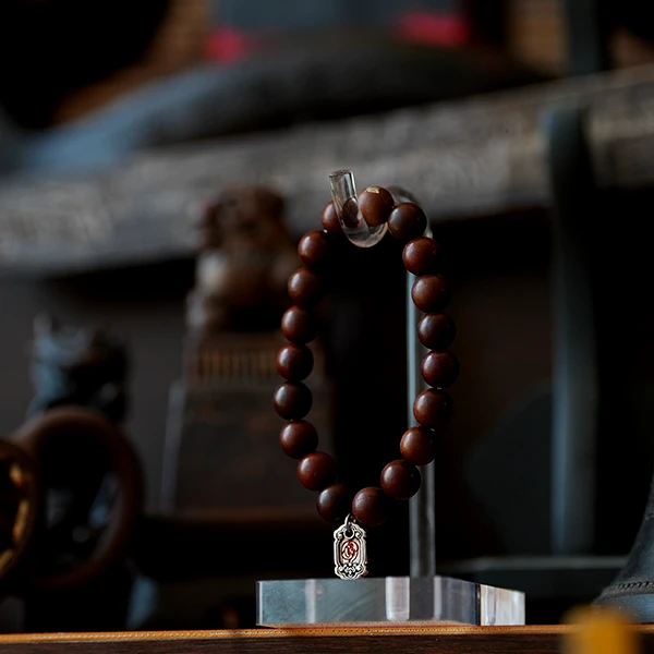 【贝才源滚滚】贝才神串/枣木镶银/道系手作道家流珠手串手持