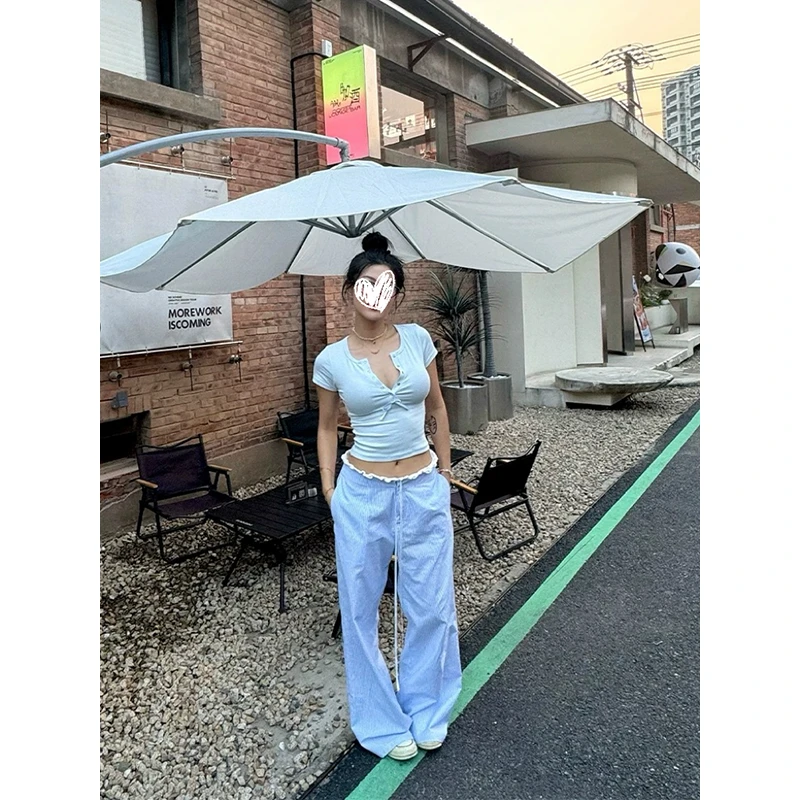 2025新款简约百搭宽松直筒裤时尚气质显瘦显腿长休闲运动长裤z413