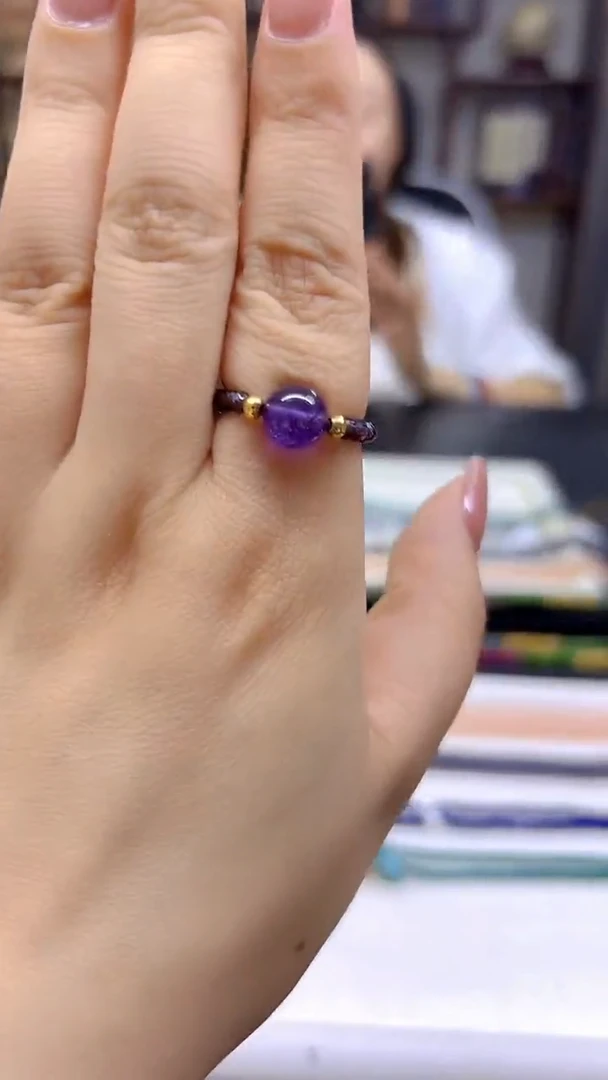 紫晶戒圈未镶嵌DIY款J109