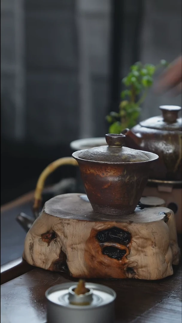 紫砂全手工直筒盖碗