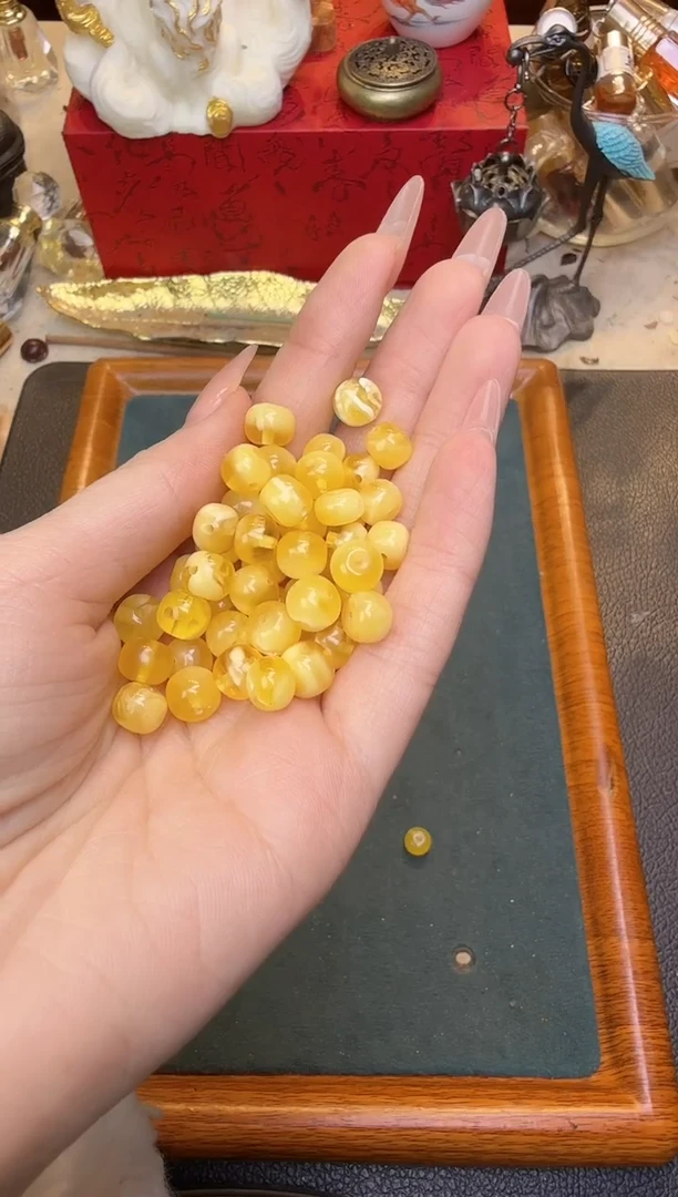 【闪购商品】蜜蜡裸石未镶嵌蜜蜡白蜡8mm老型单颗多样性发其一