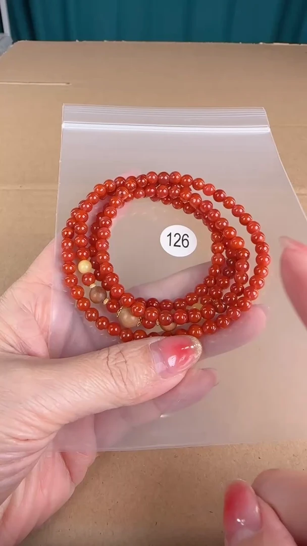 【闪购商品】南红玛瑙手串18K金镶嵌原矿无优化无裂