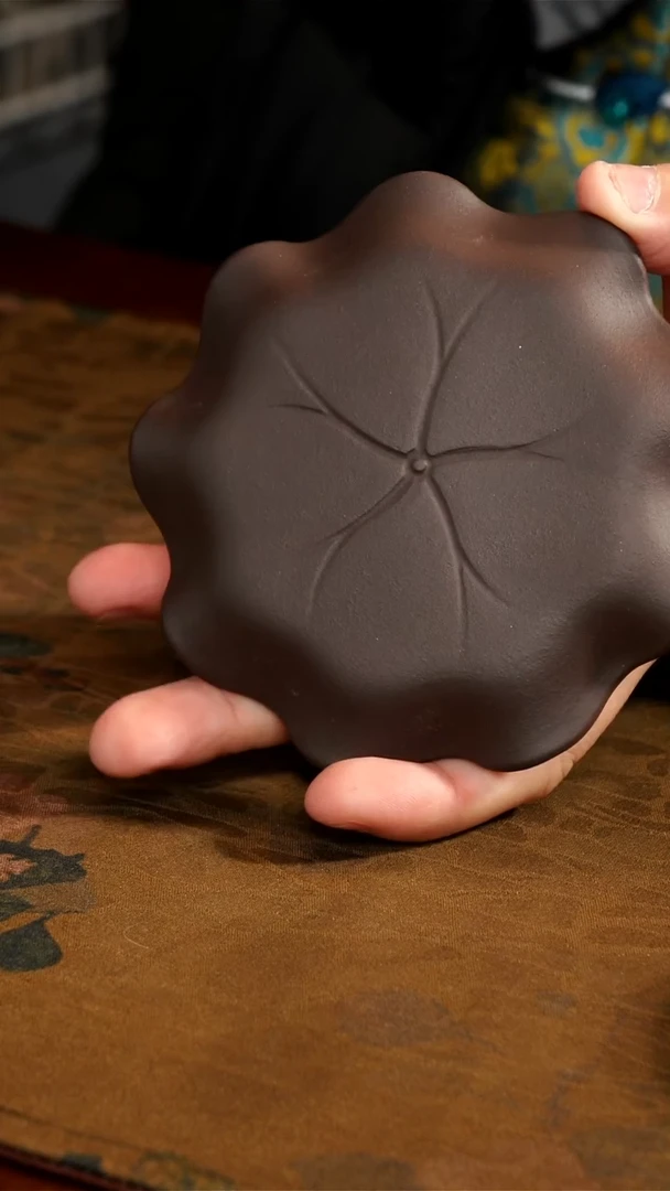 茶壶紫砂紫泥荷叶小杯垫