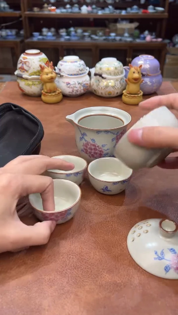 真的很便宜会开片的旅行茶具