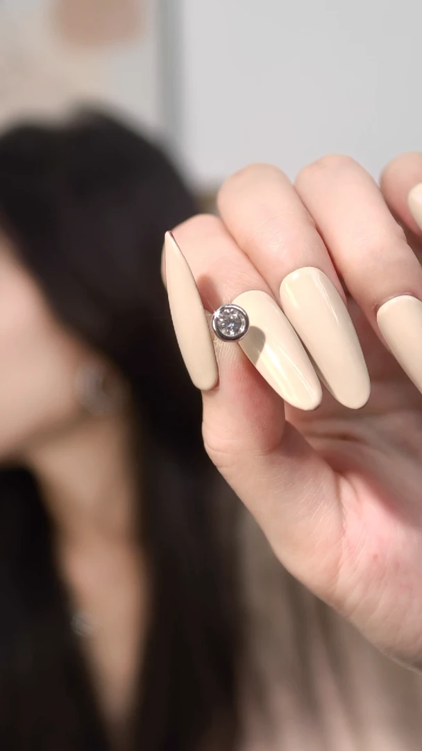 合成碳硅石925银莫桑 50分*2泡泡耳钉MSE.022