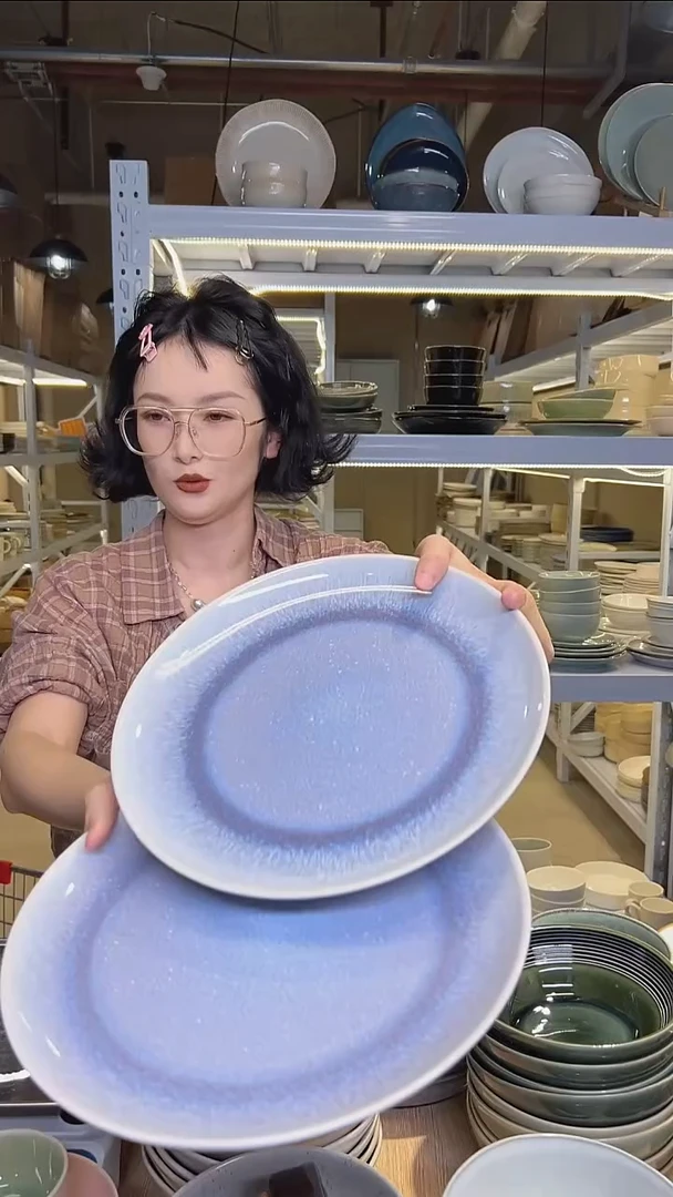 瓷51外贸尾货高温釉下彩陶瓷餐具默认微瑕