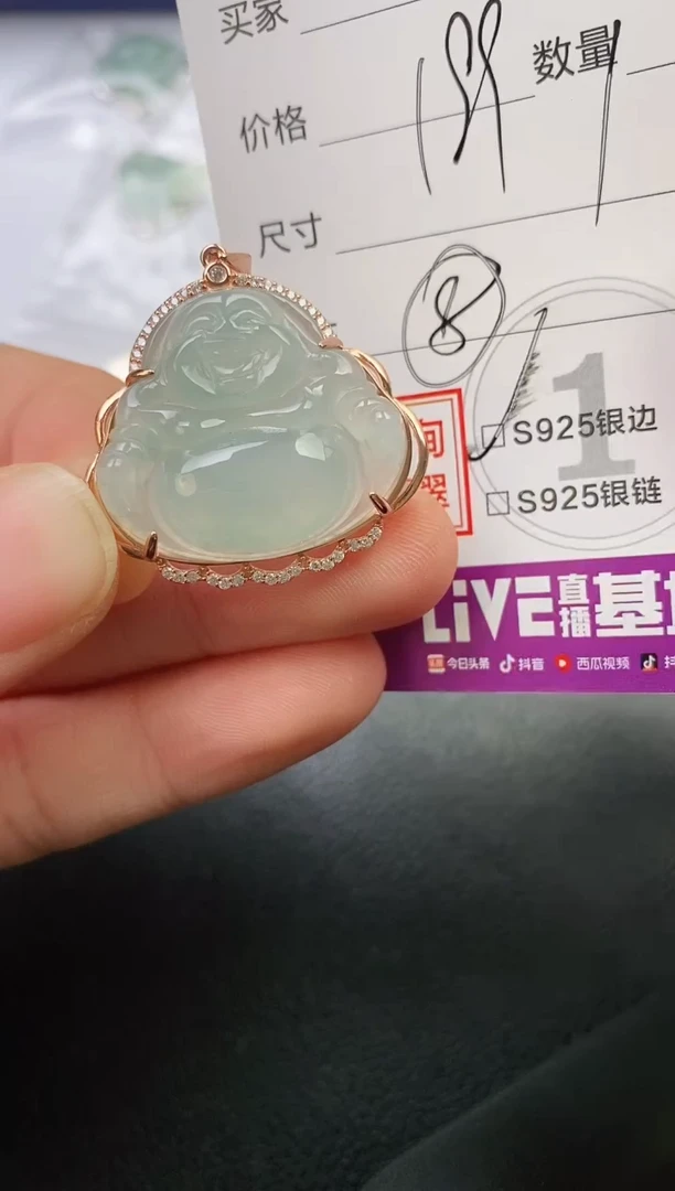 颈饰银S925镶嵌翡翠燕*乐挂件