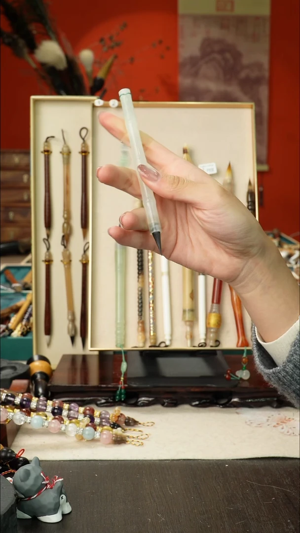 2号孤品高货毛笔链接 清水试笔 蘸墨不退