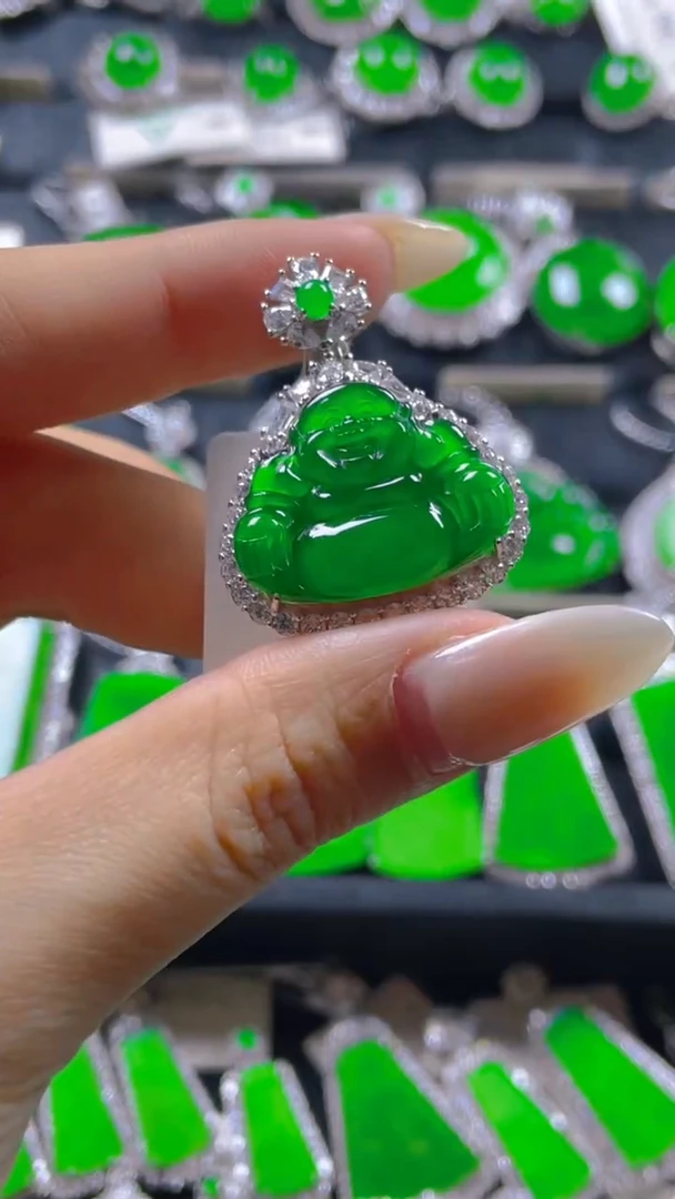 颈饰银S925镶嵌翡翠11