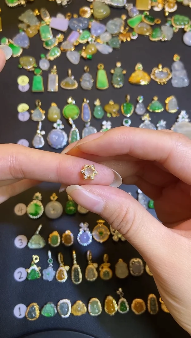 吊坠(不含链)银S925镶嵌翡翠1