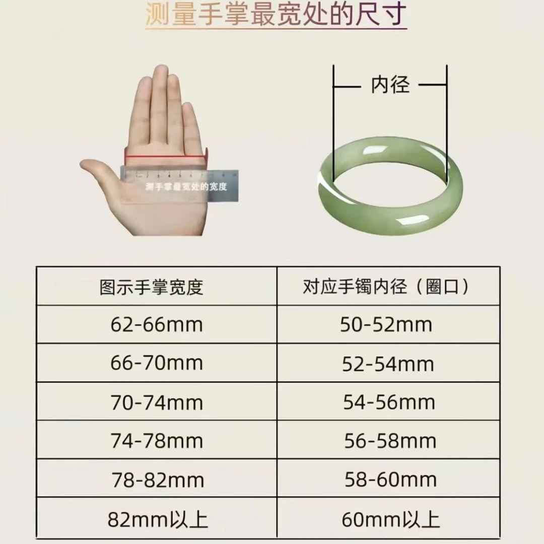 手镯圈口测量尺寸参考链接（切勿拍下）