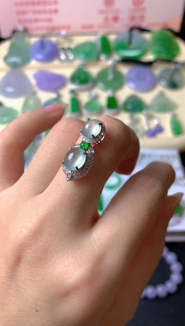 吊坠(不含链)银S925镶嵌翡翠小*吊坠