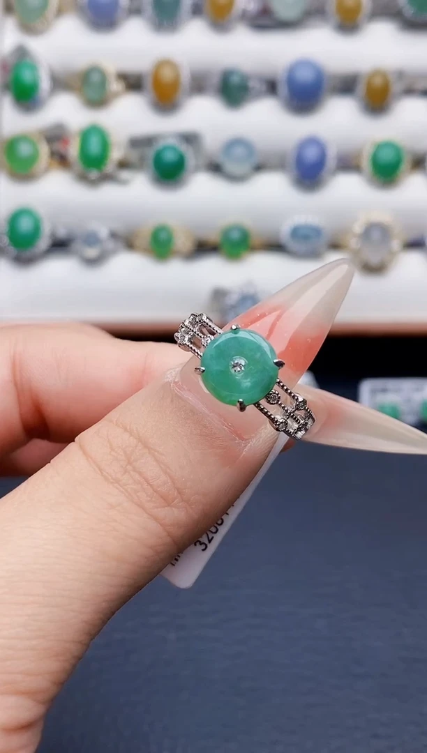 银S925镶嵌戒指翡翠1153