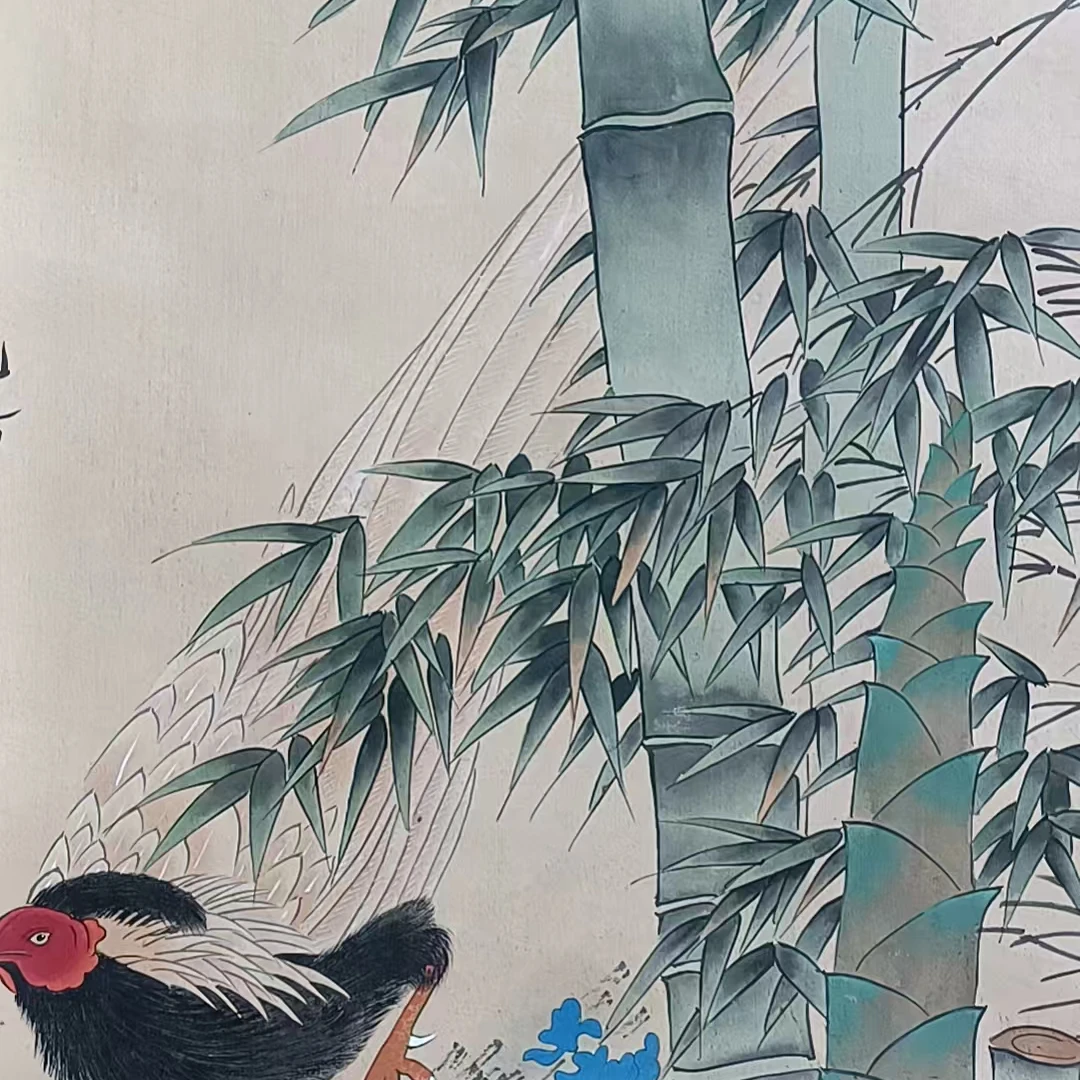吕老款大公鸡挂轴87x40