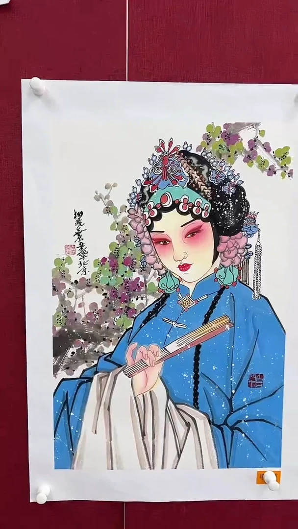 国画柳晓叶绘画3平尺戏曲人物