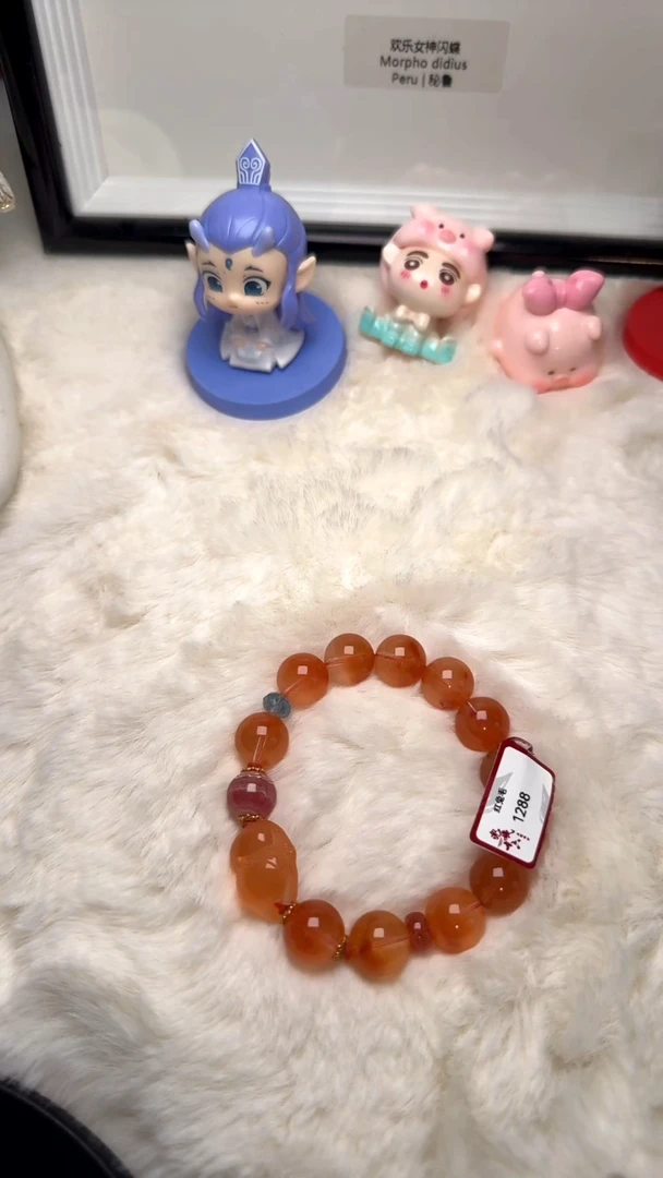 未镶嵌手串水晶红兔毛DIY多样式随机发一