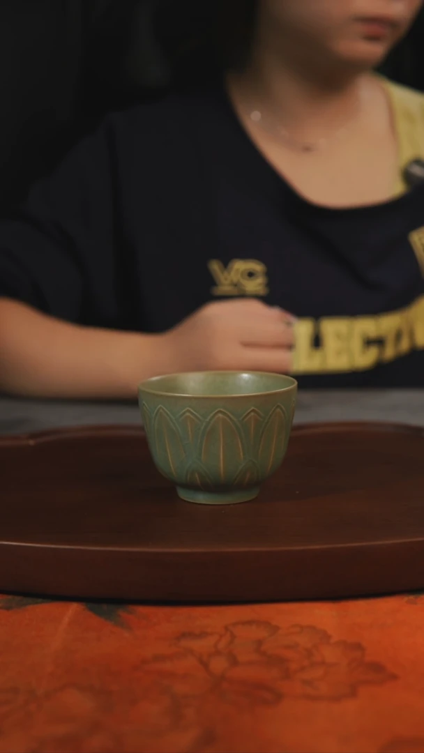 杯子柴烧 小莲花瓣杯 汝州原产地原矿仿古老釉