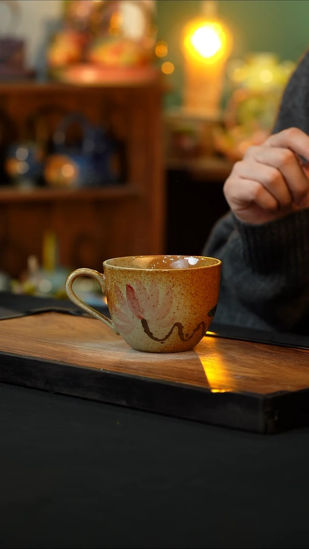 杯手绘心瓷陶瓷浮力