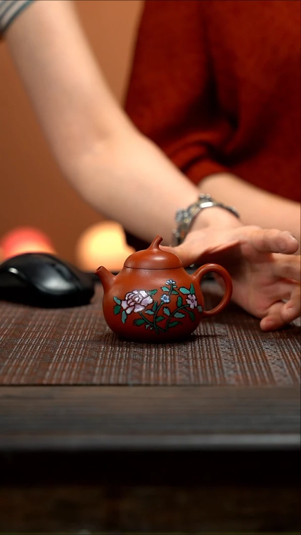 珐琅彩 茄瓜 紫砂壶 JXF