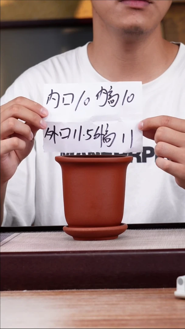 紫砂花盆新款清水泥素面迷你小金钟一只带托