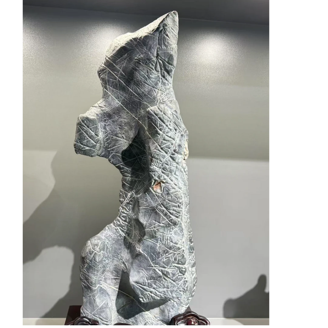 灵璧石 奇石摆件 劲石孤峰 石头质感刚劲有力