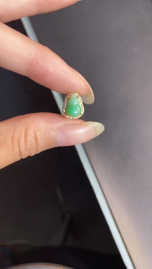 吊坠(不含链)银S925镶嵌翡翠天然A货翡翠