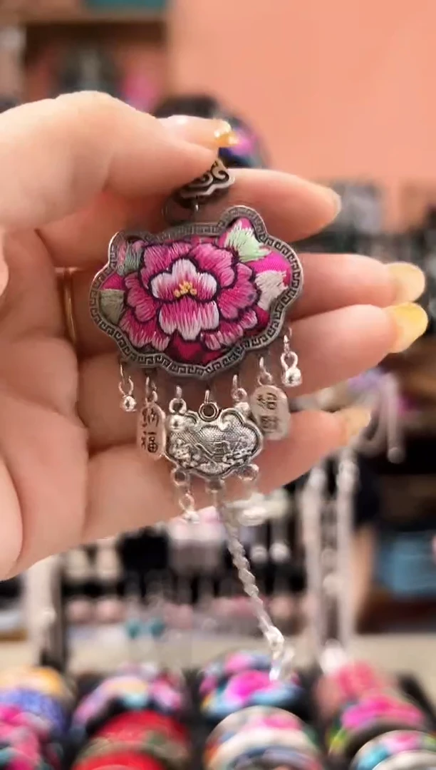 织绣艺枝独绣老绣饰品129