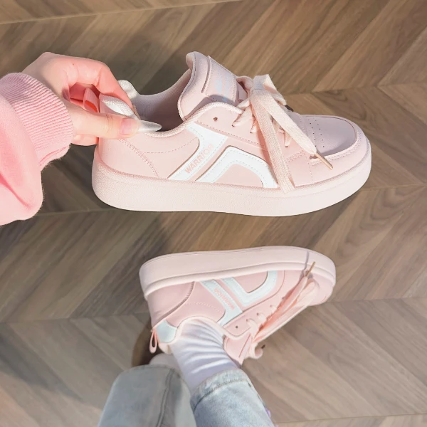 回力蜜桃粉色小白鞋女2025秋冬新款巨好看鞋子女休闲户外厚底板鞋