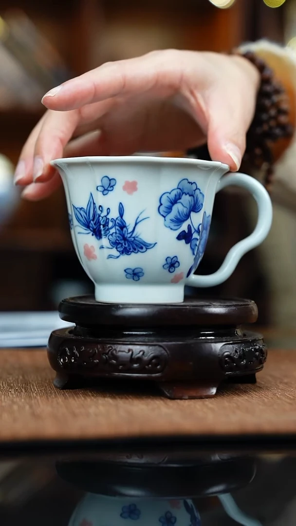 青花蝶恋花咖啡杯