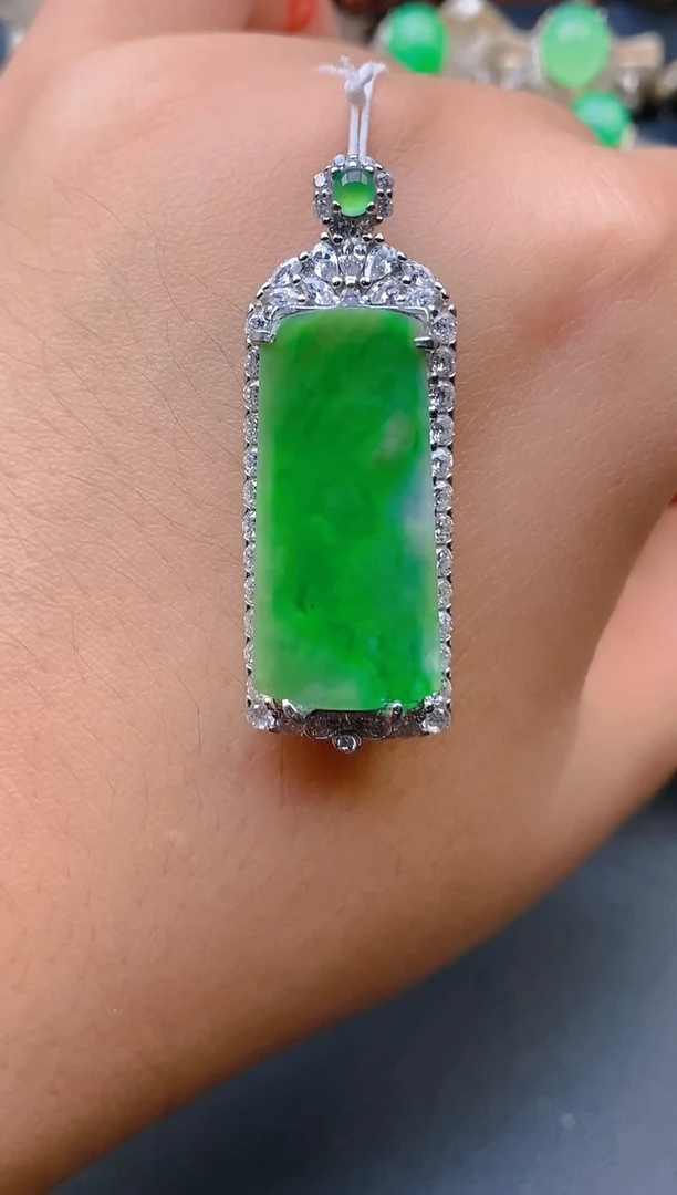 【闪购商品】翡翠戒指银S925镶嵌天然A货翡翠1