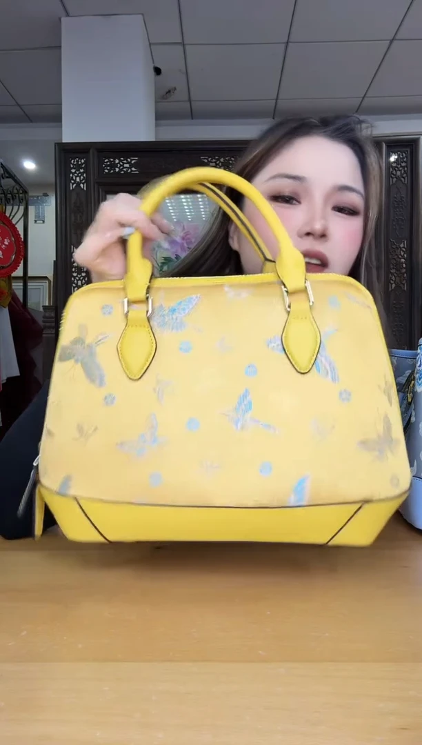 织物民族风金色贝壳手提包包