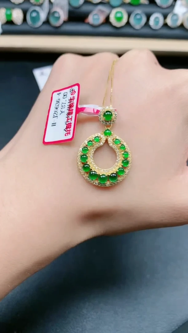 翡翠戒指银S925镶嵌1111