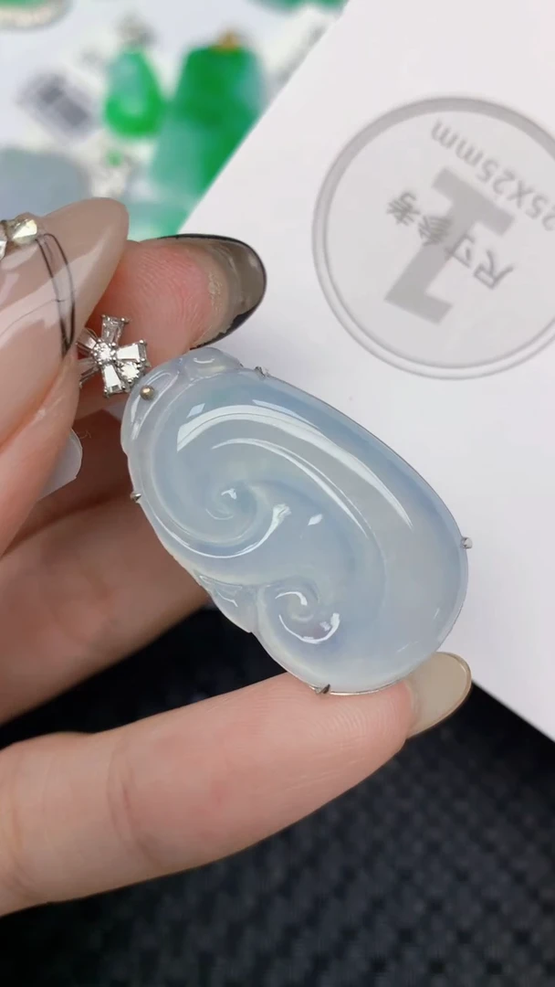 颈饰18K金镶嵌翡翠天然缅甸翡翠a货百元以上9元证书费自理