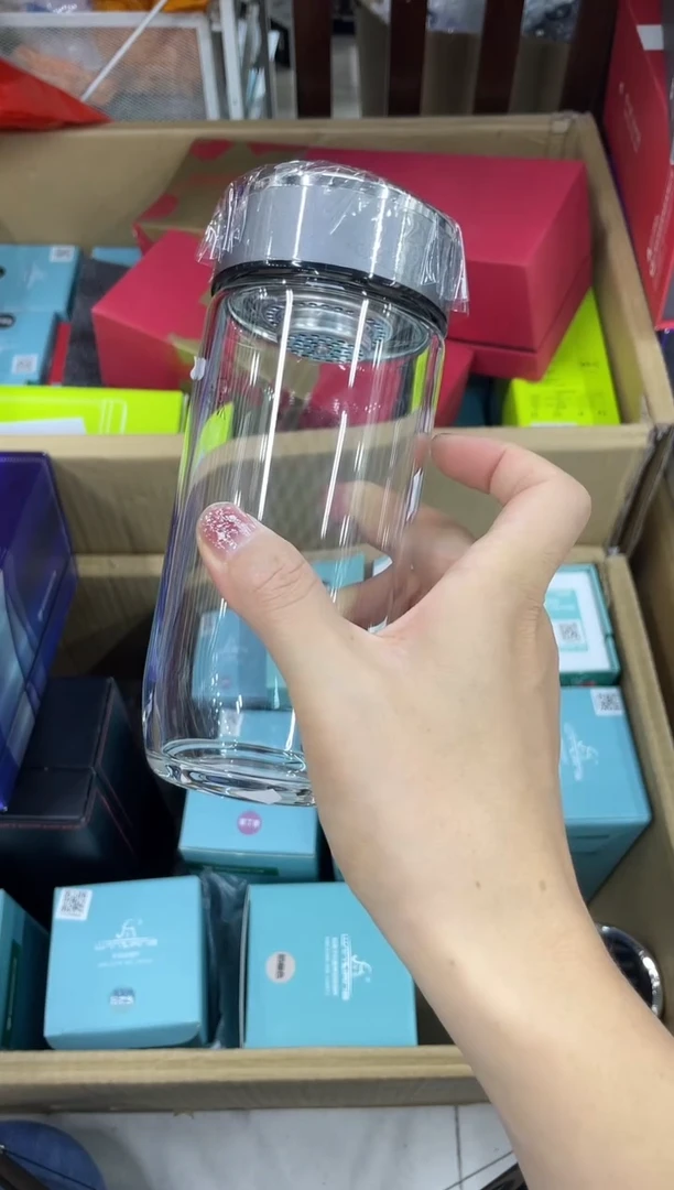 高硼硅玻璃无手柄款小熊单层烫手7726-430ml灰