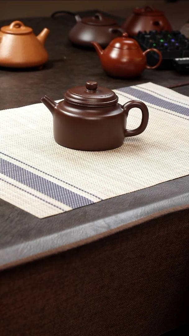 茶壶紫砂壶·13老紫泥德钟200cc