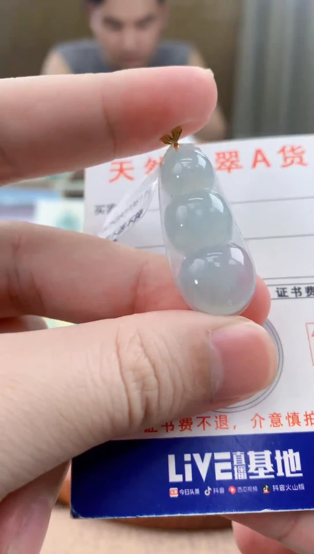 颈饰18K金镶嵌翡翠天然A货翡翠挂件