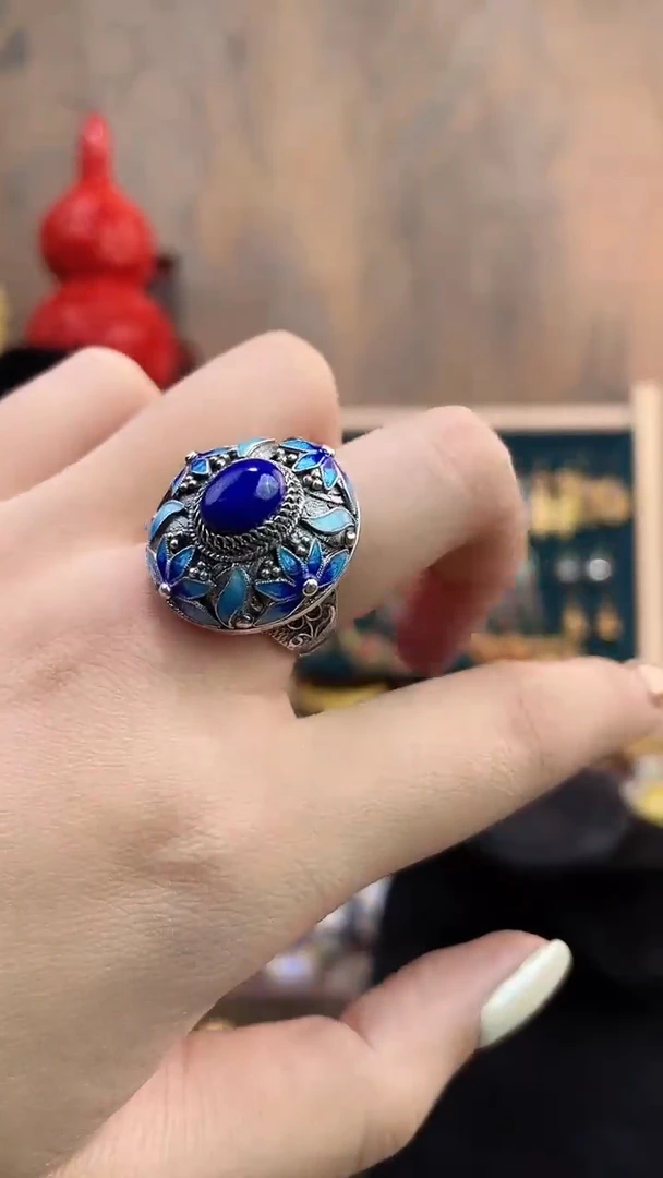 非遗手工花丝镶嵌戒指