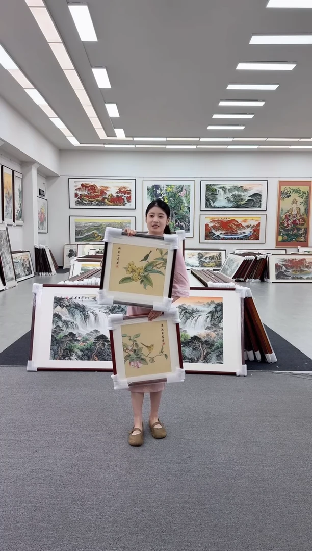 国画手绘斗方   48*48*2