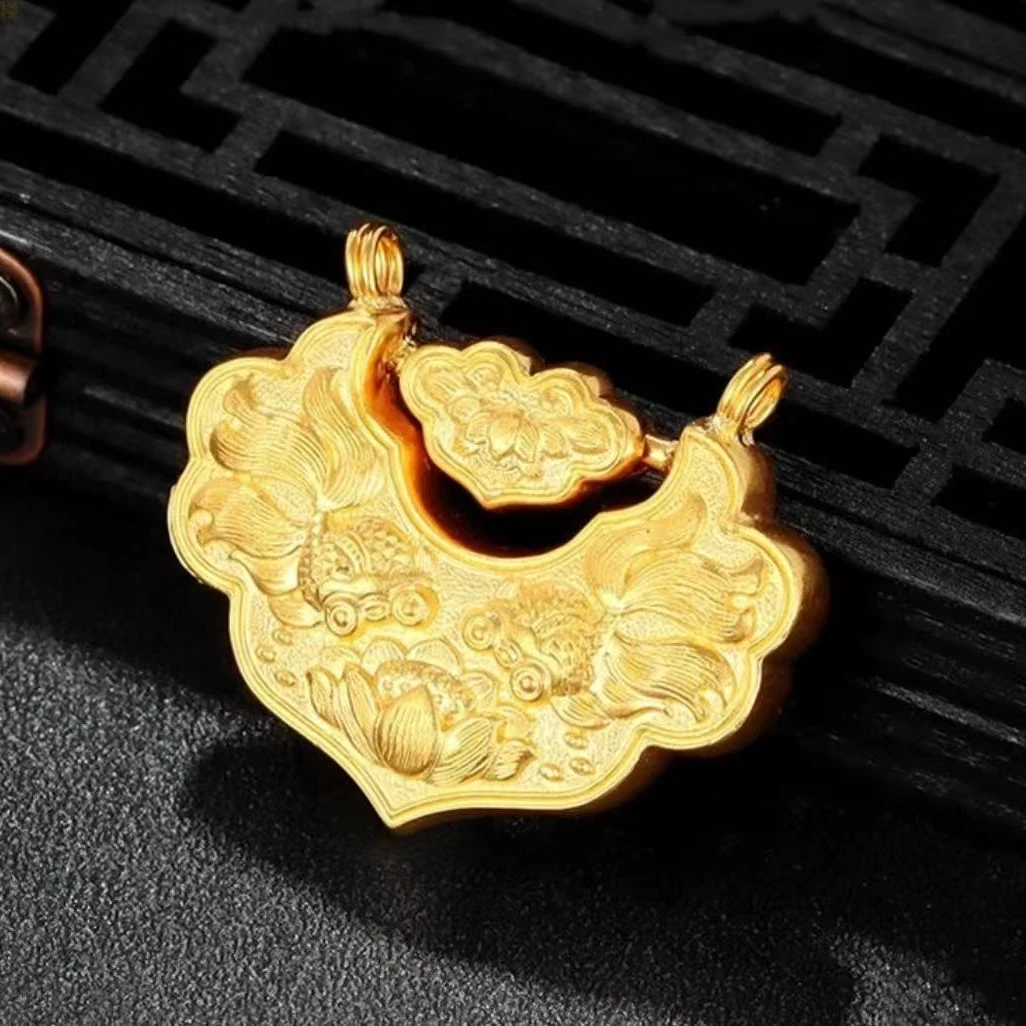 【618专享】足金999素金黄金首饰金锦鲤锁包经典时尚百搭微奢金