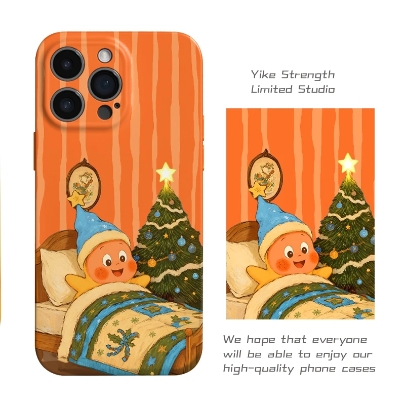 晚安圣诞适用苹果17/16菲林进口光面软手机壳华为vivoppo小米17防