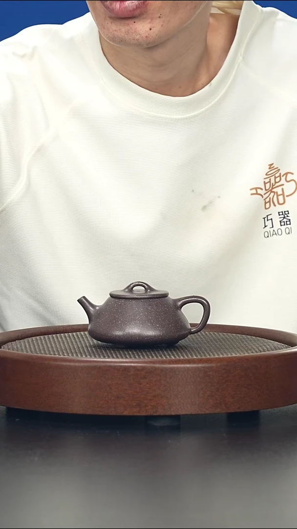 茶壶紫砂平盖石瓢-桃花泥-全手工无添加（完美品）