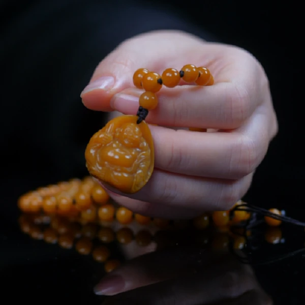 田黄108子-弥勒挂坠