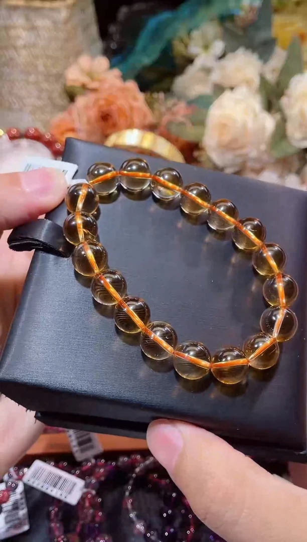 未镶嵌手串黄晶黄水晶单圈11m+
